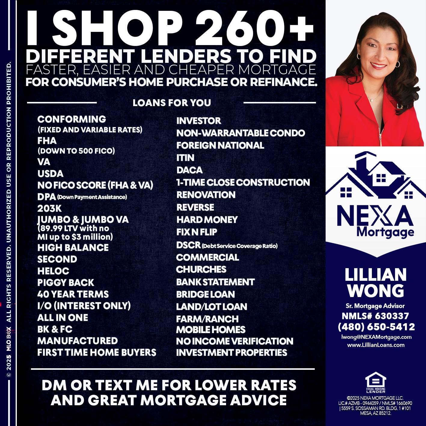 I SHOP +260 - Lillian Wong -Sr. Loan Officer