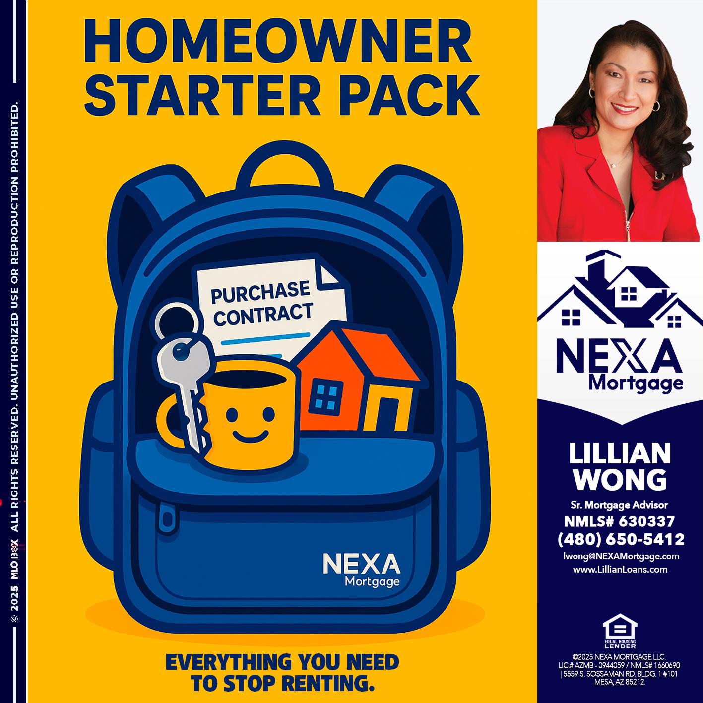 NEED A HOMEOWNER PACK.. - Lillian Wong -Sr. Loan Officer