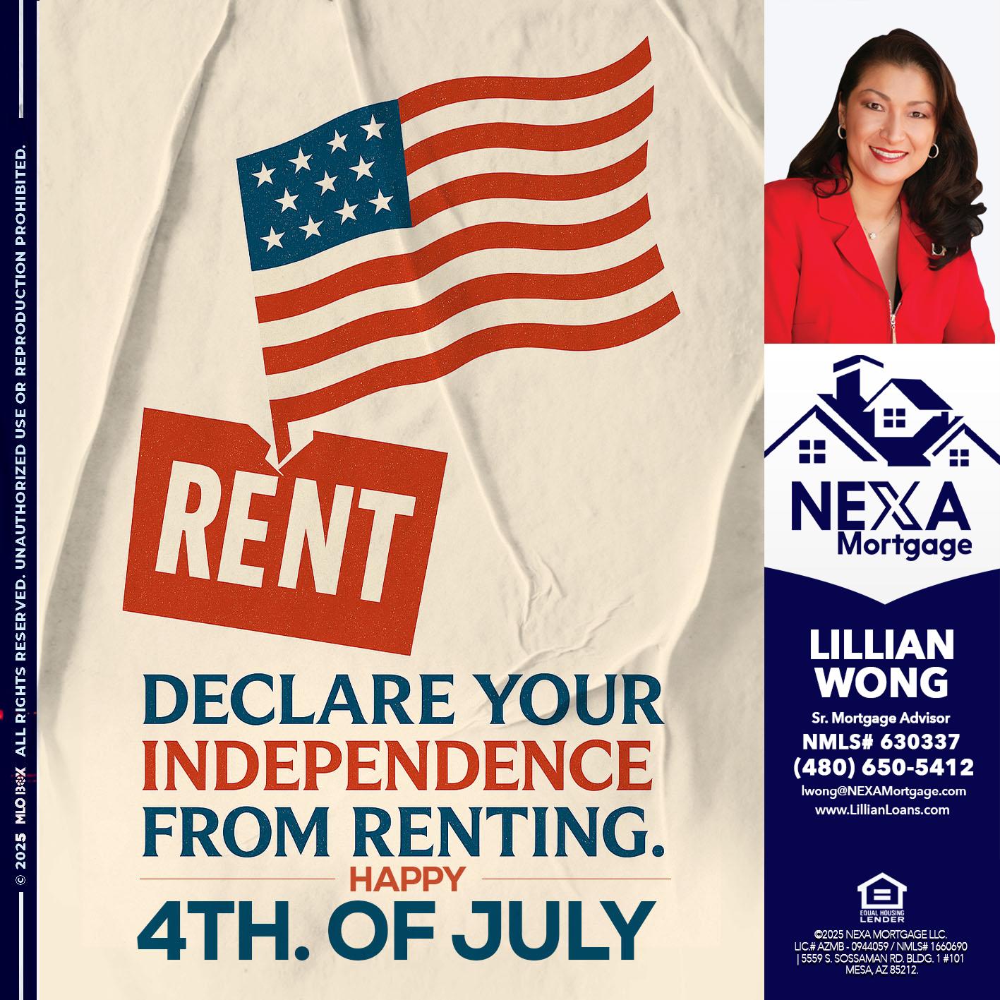 DECLARE YOUR INDEPENDENCE - Lillian Wong -Sr. Loan Officer