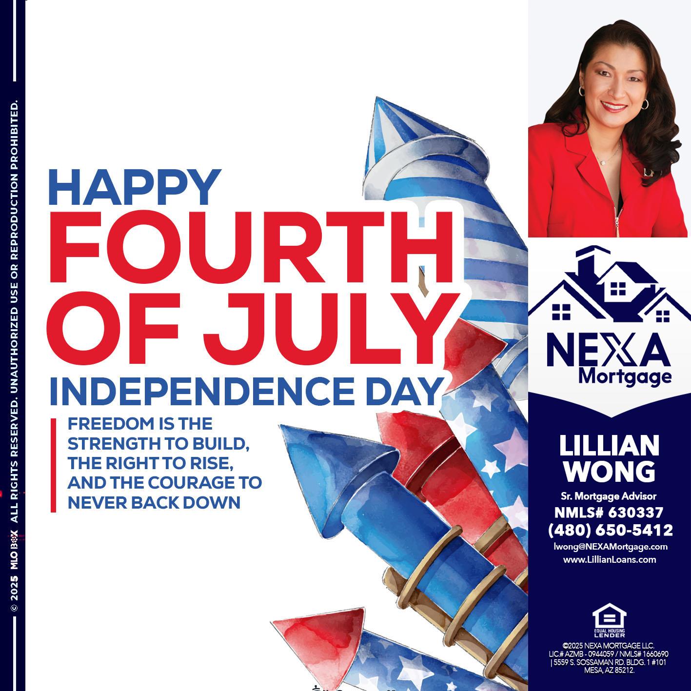 HAPPY FOURTH OF JULY - Lillian Wong -Sr. Loan Officer