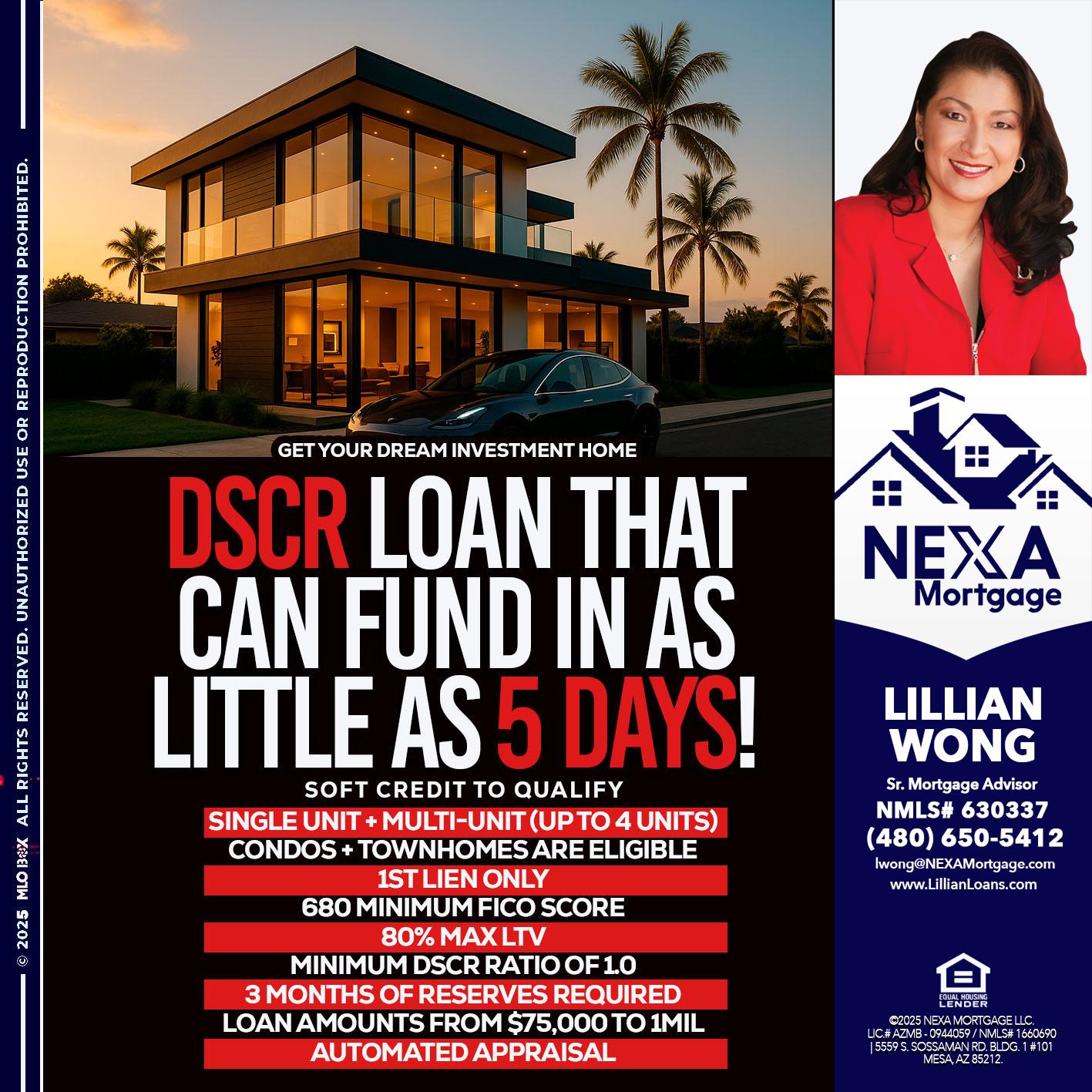 DSCR LOAN - Lillian Wong -Sr. Loan Officer