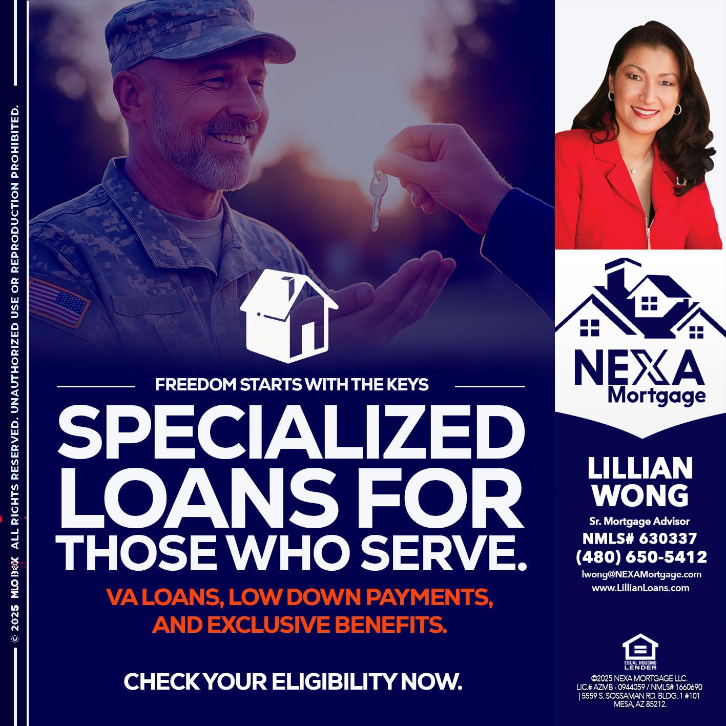SPECIALIZED LOANS - Lillian Wong -Sr. Loan Officer