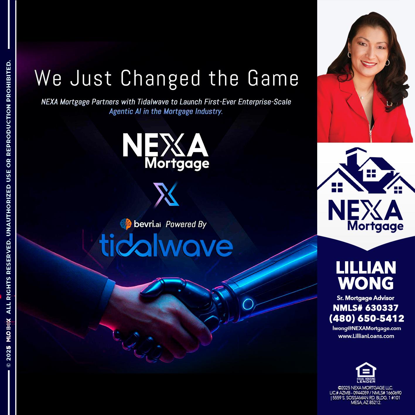 we just change - Lillian Wong -Sr. Loan Officer
