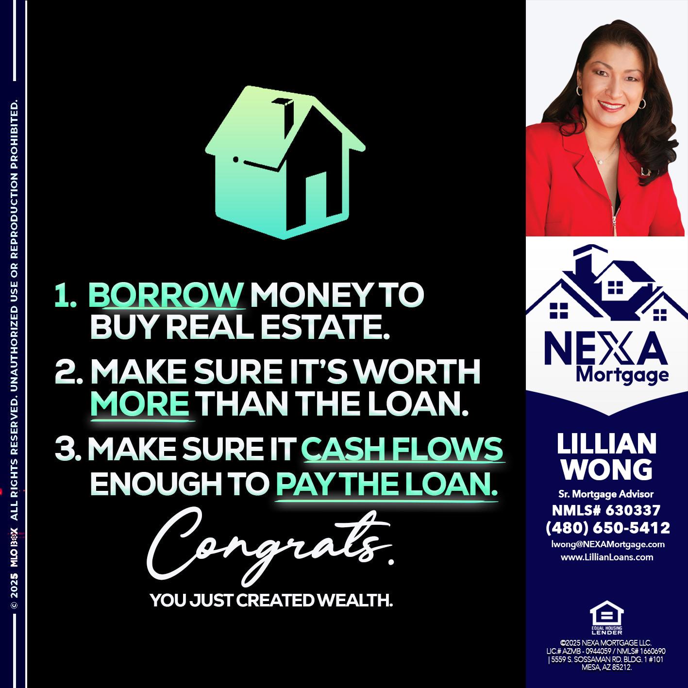 BORROW MONEY - Lillian Wong -Sr. Loan Officer