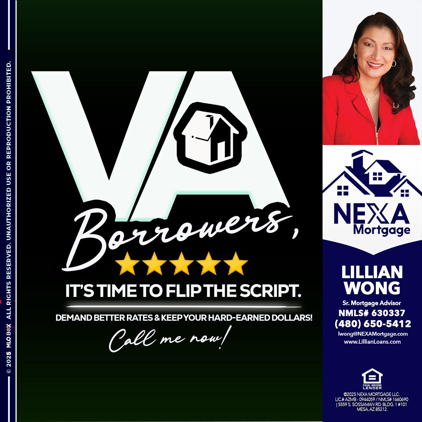 VA BORROWERS - Lillian Wong -Sr. Loan Officer