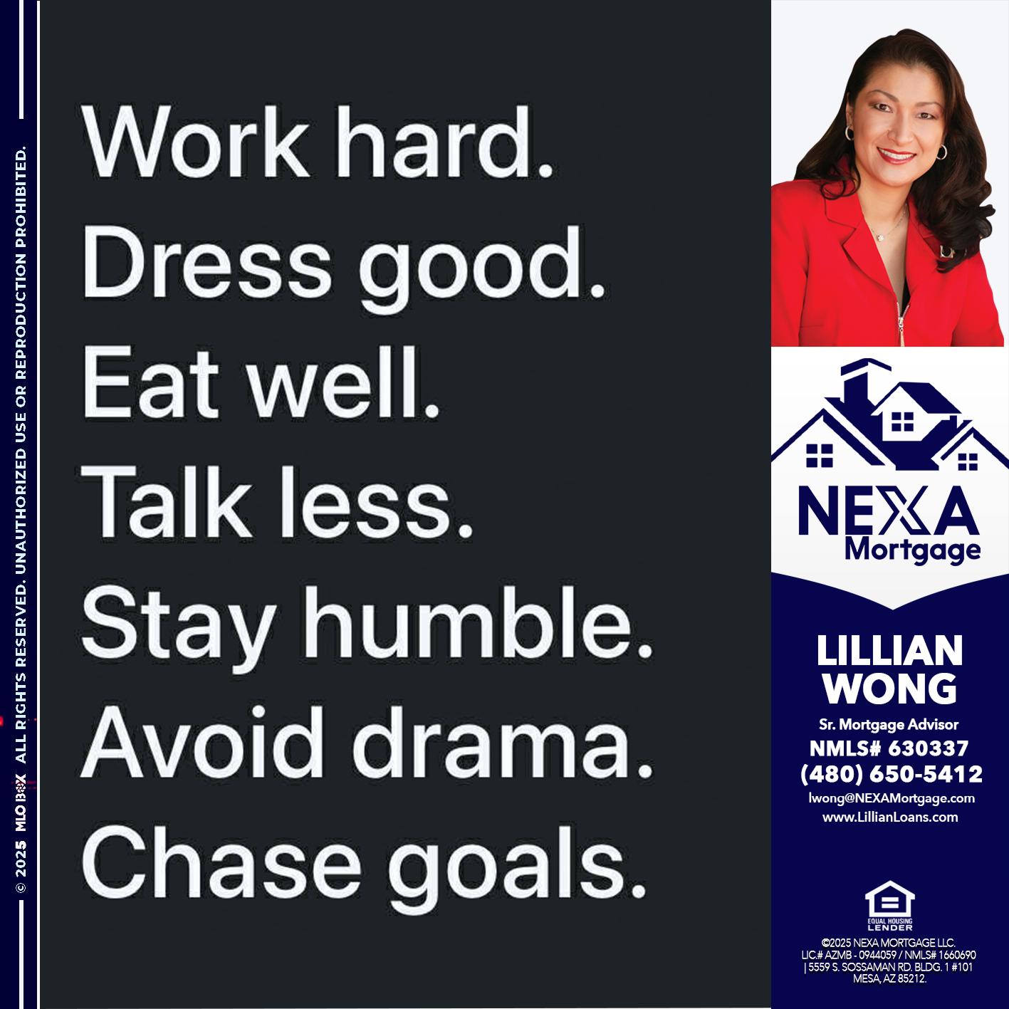 work hard - Lillian Wong -Sr. Loan Officer