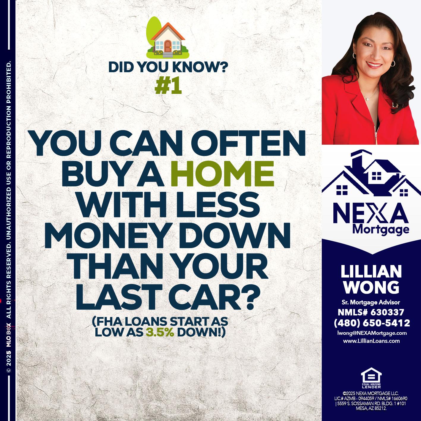 DID YOU KNOW #1 - Lillian Wong -Sr. Loan Officer