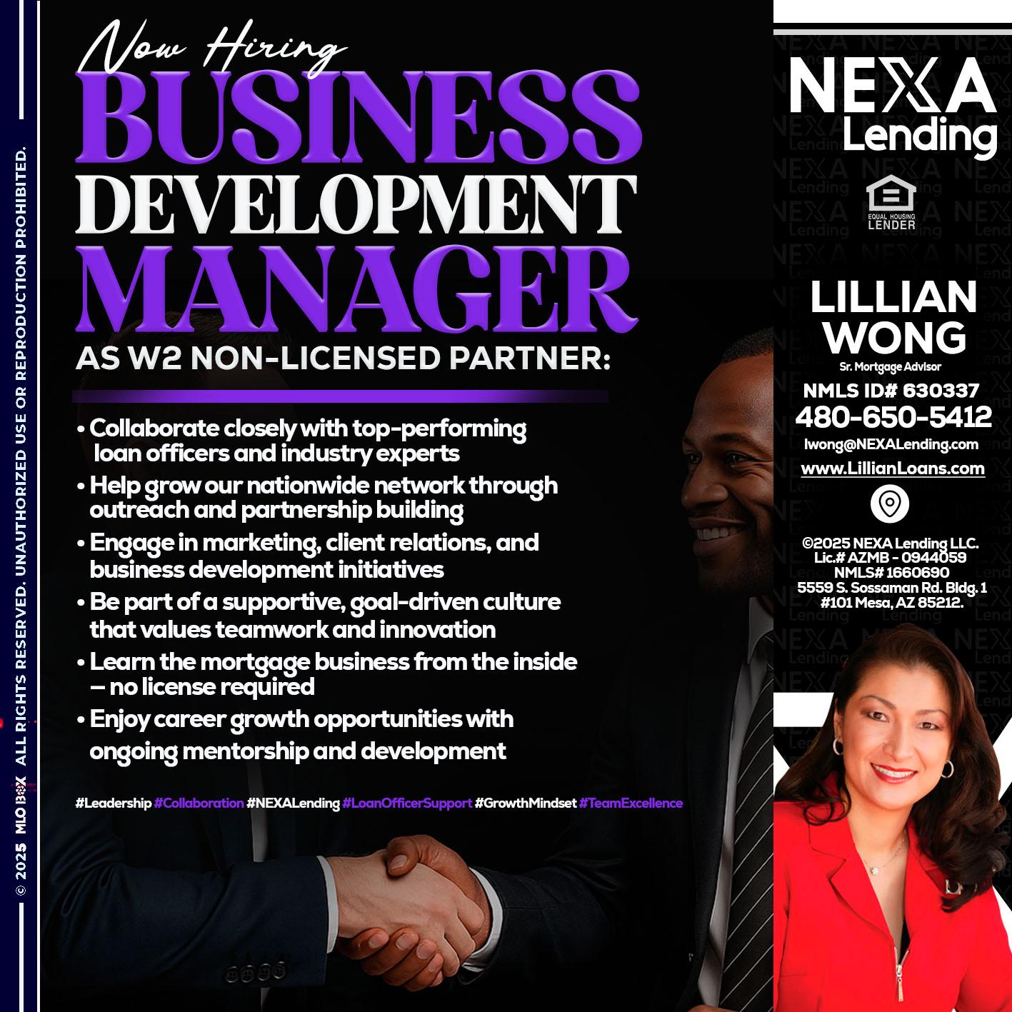 NOW HIRING - Lillian Wong -Sr. Loan Officer