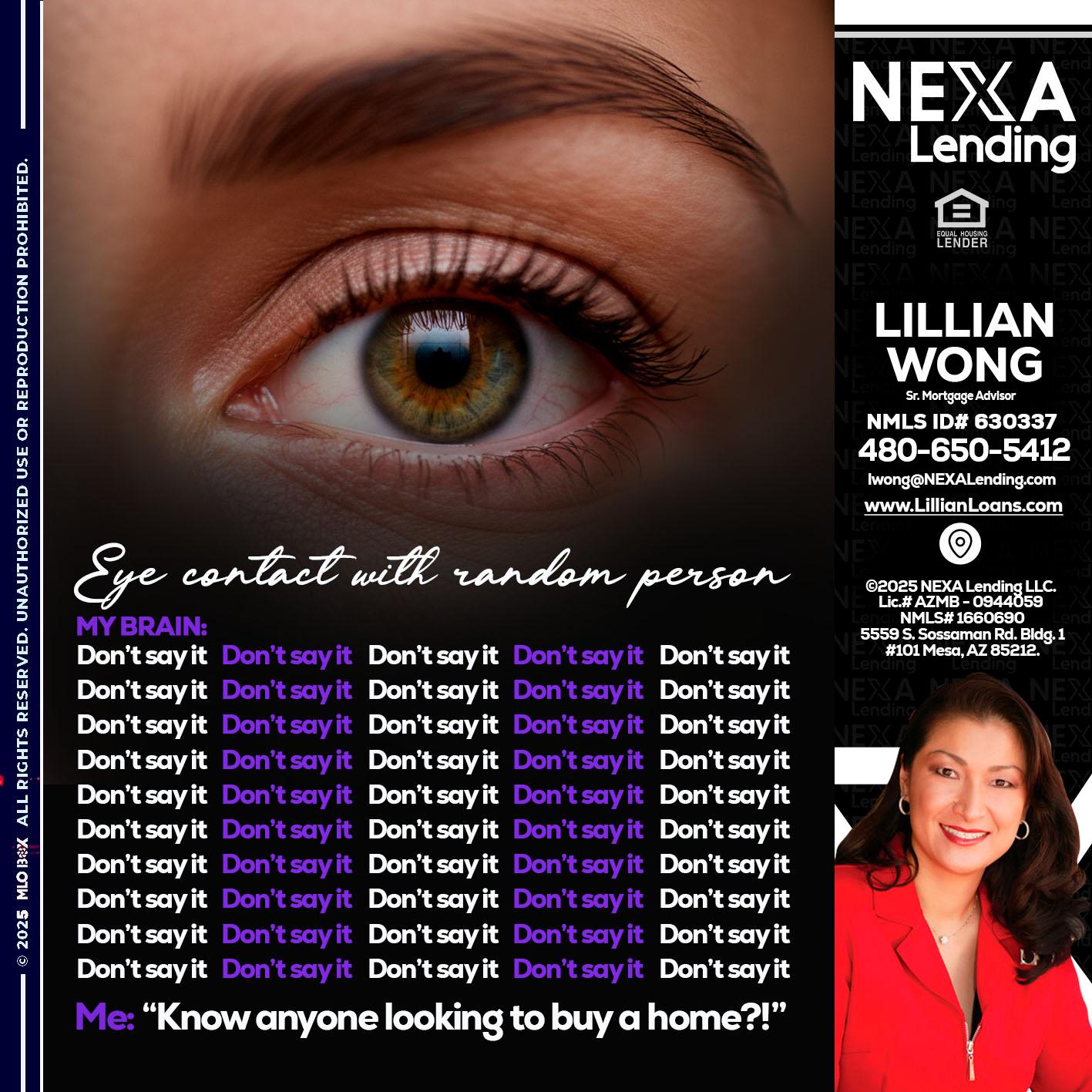 eye contact - Lillian Wong -Sr. Loan Officer