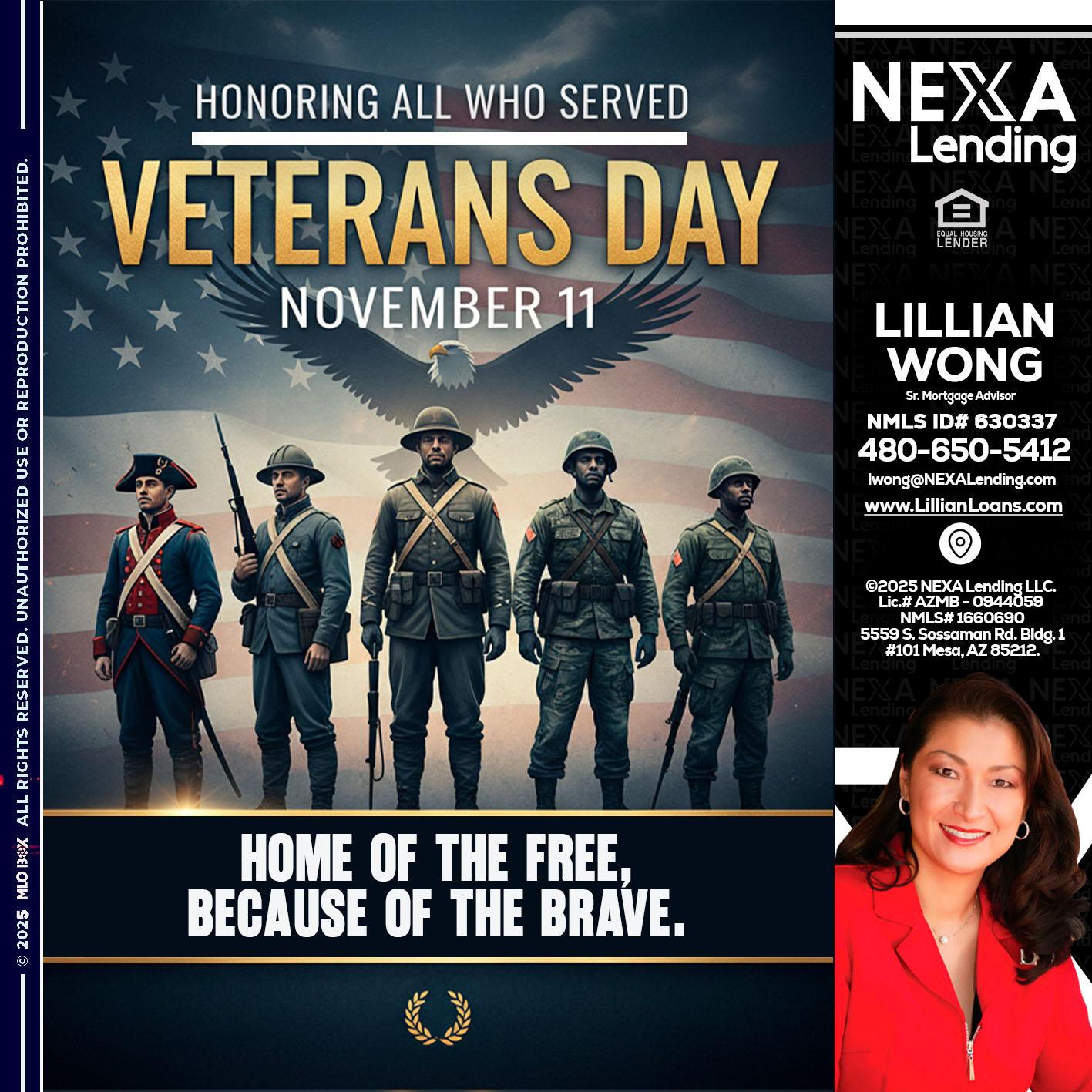 Veterans Day - Lillian Wong -Sr. Loan Officer