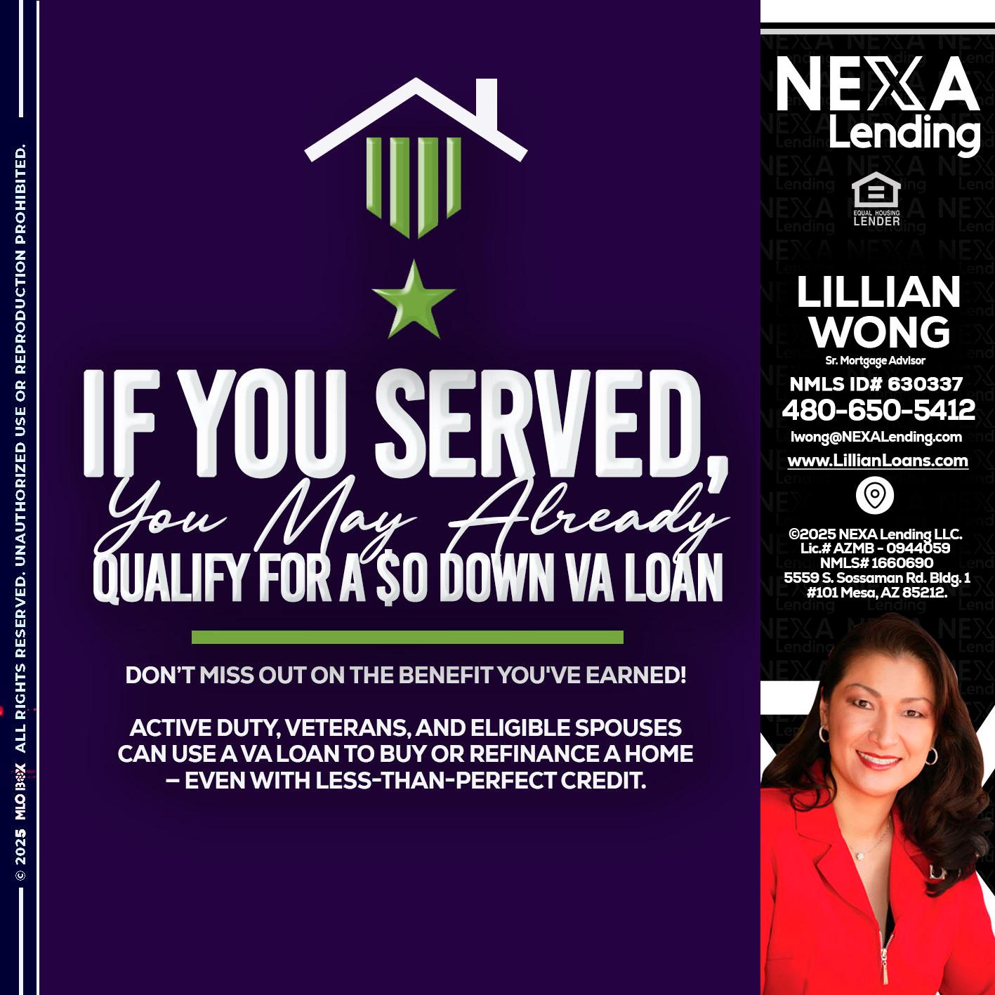 IF YOU SERVED - Lillian Wong -Sr. Loan Officer