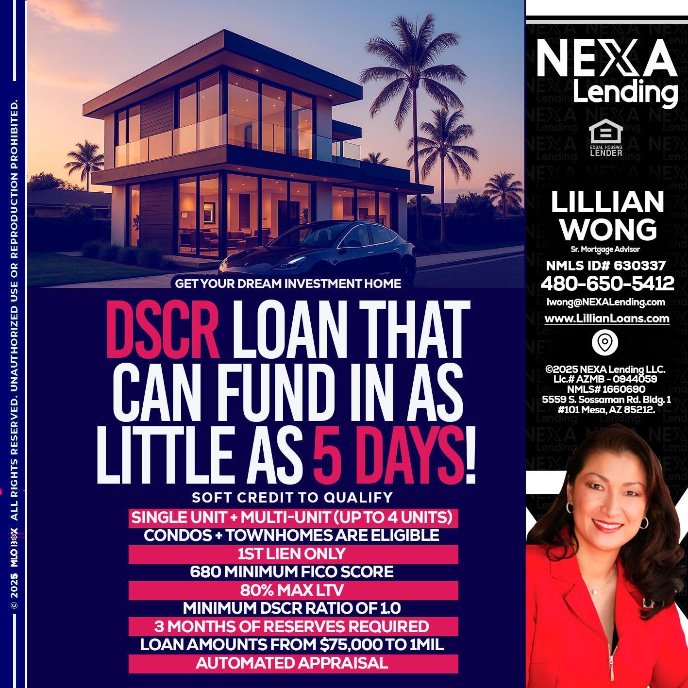 DSCR - Lillian Wong -Sr. Loan Officer