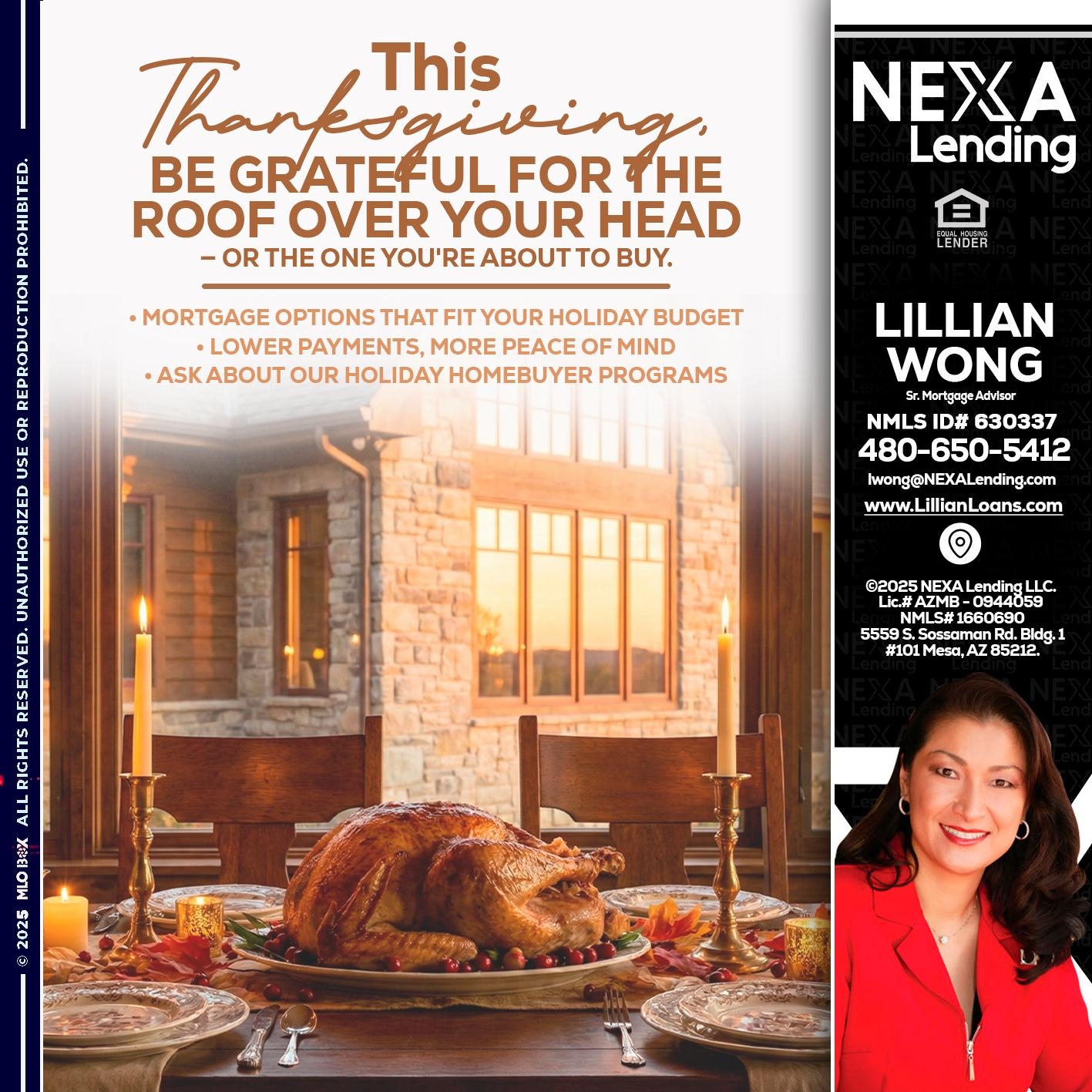 THIS THANKSGIVING - Lillian Wong -Sr. Loan Officer