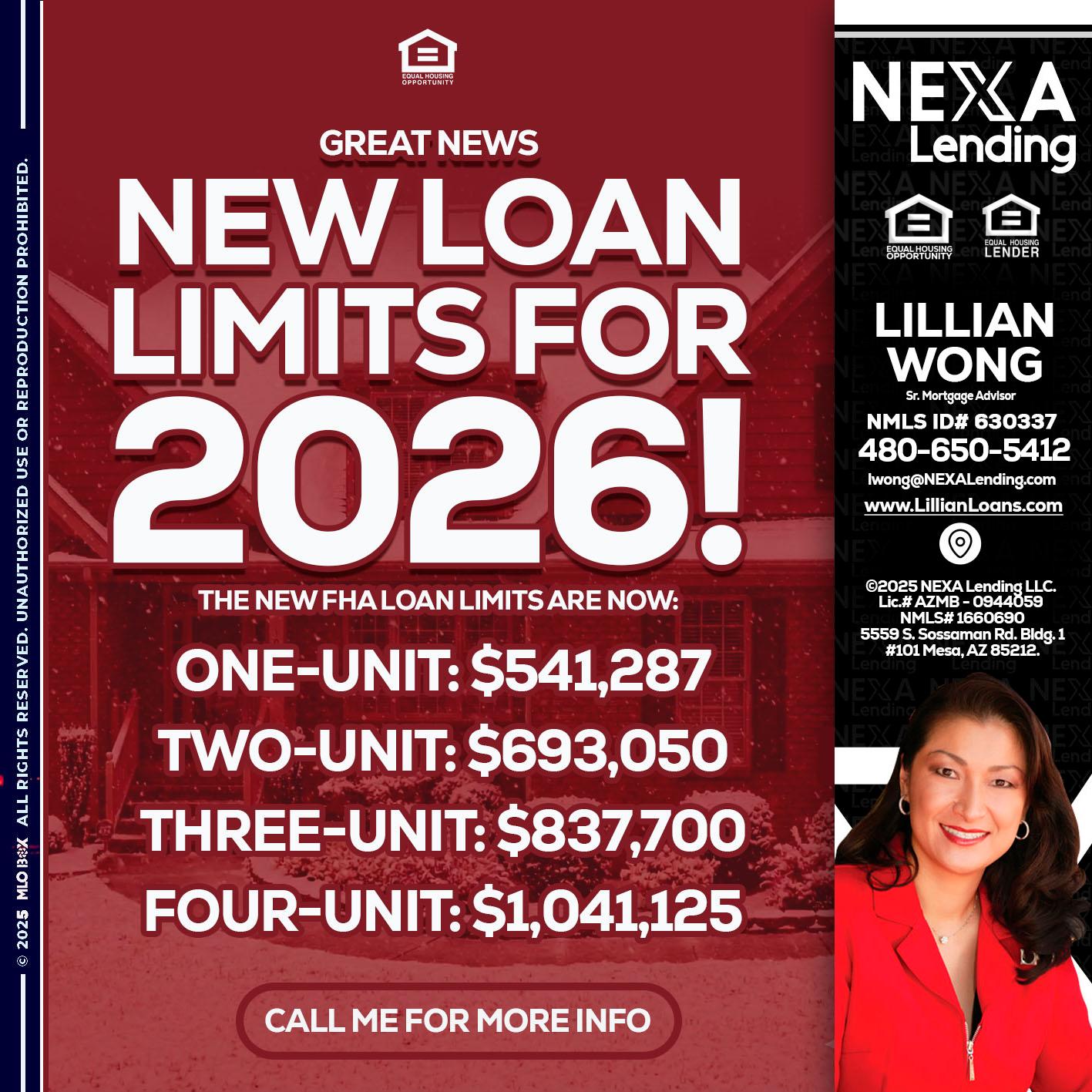 loan limits - Lillian Wong -Sr. Loan Officer