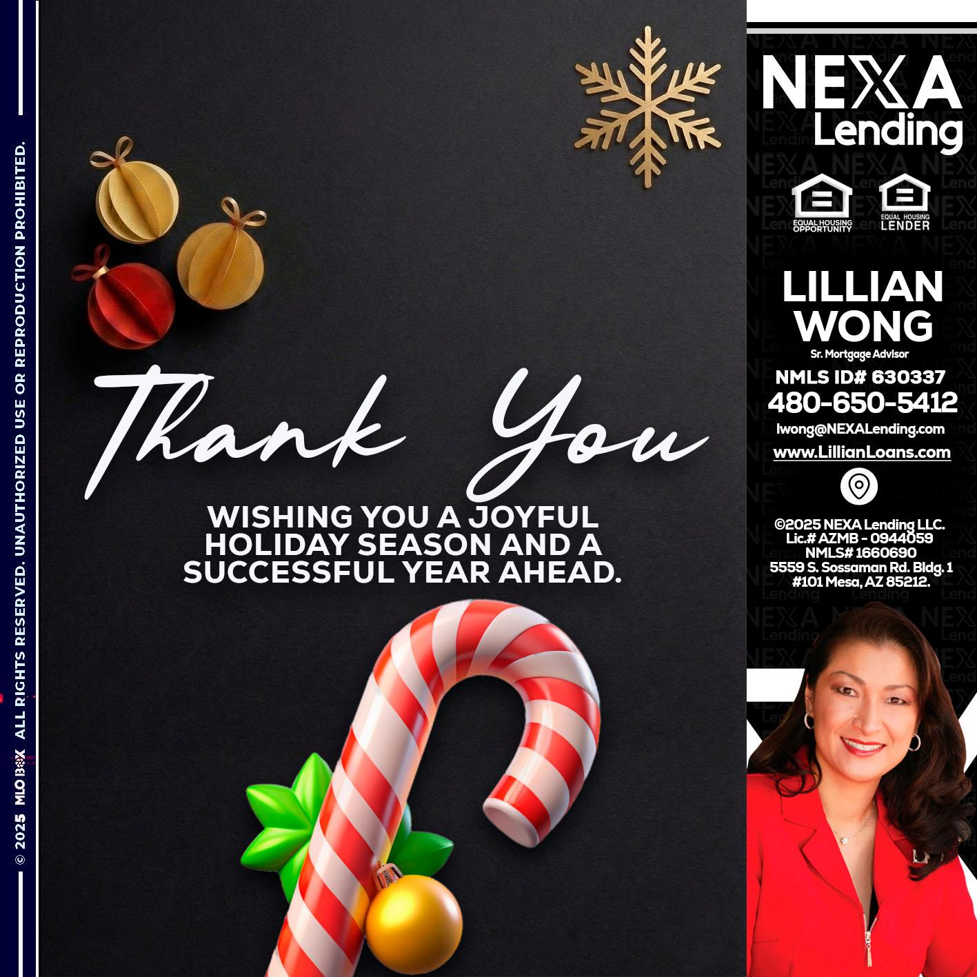 THANK YOU - Lillian Wong -Sr. Loan Officer
