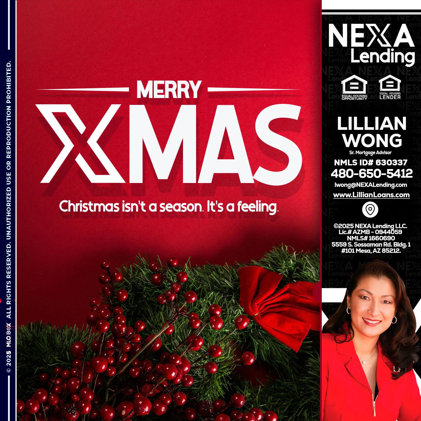 merry xmas - Lillian Wong -Sr. Loan Officer